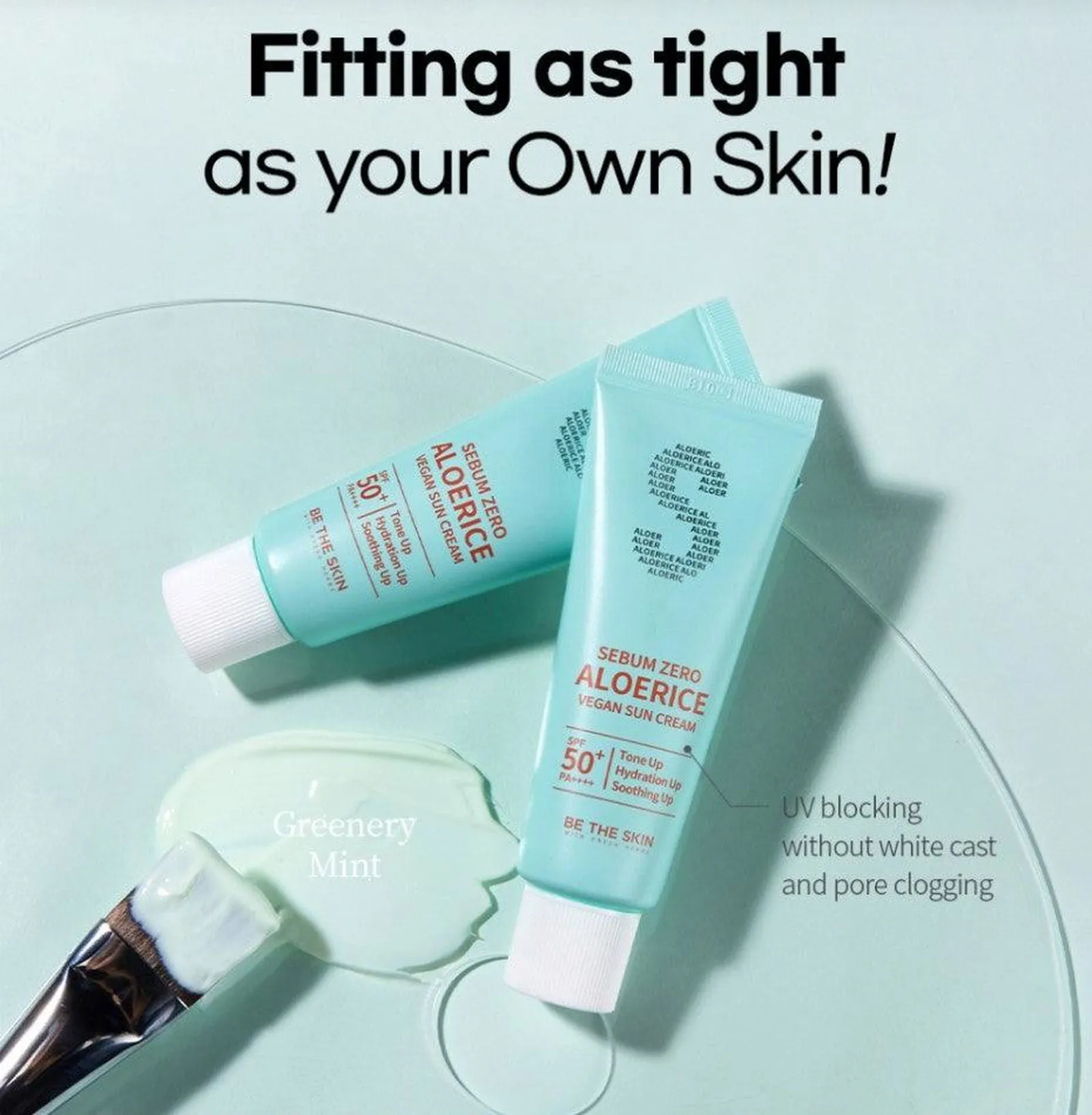 BE THE SKIN Sebum Zero Aloerice Vegan Sun Cream SPF 50  PA     50ml