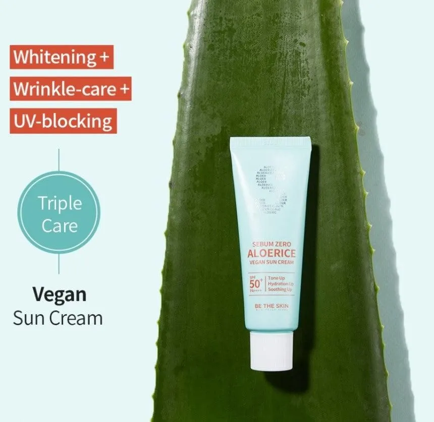 BE THE SKIN Sebum Zero Aloerice Vegan Sun Cream SPF 50  PA     50ml