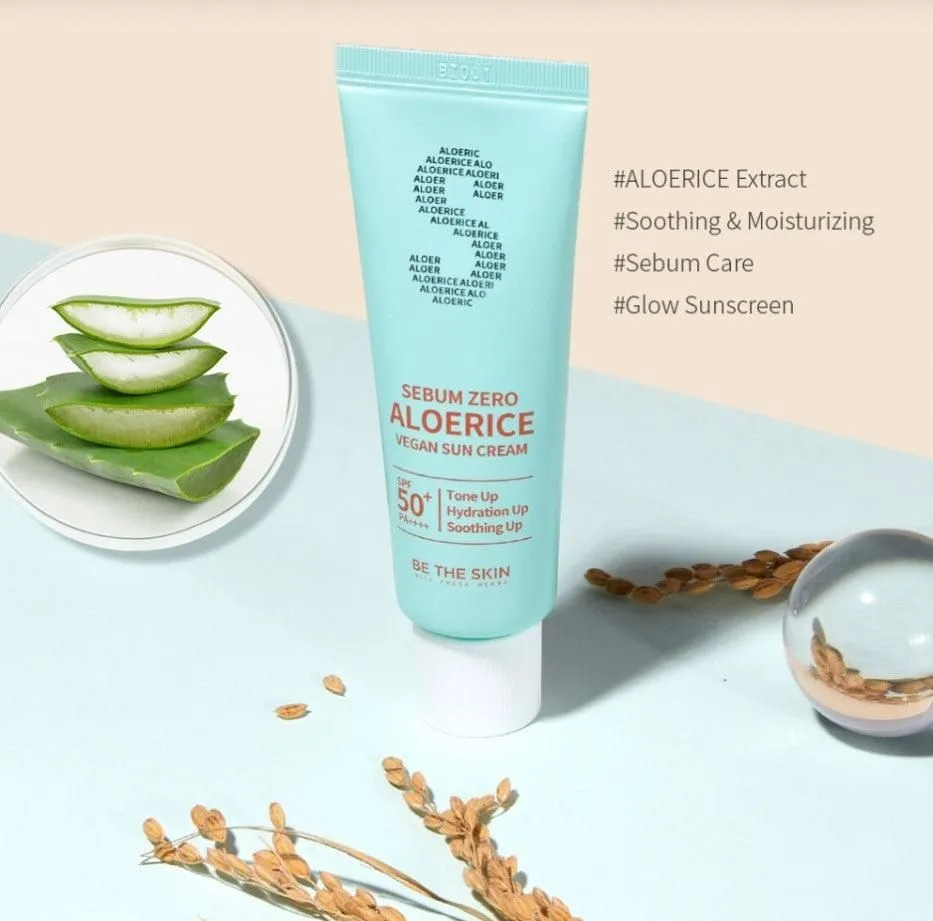 BE THE SKIN Sebum Zero Aloerice Vegan Sun Cream SPF 50  PA     50ml