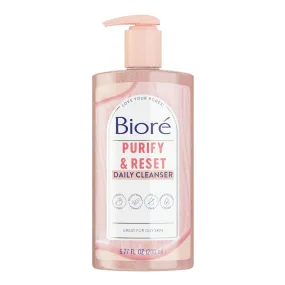 Biore ROSE QUARTZ   CHARCOAL Daily Purifying Cleanser غسول البشرة بالفحم والكريستال