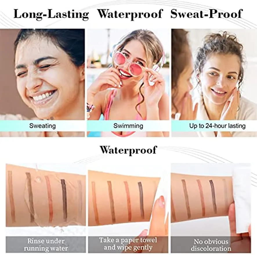 Eyebrow Pencil Eyebrow Microblading Pen - Eyebrow Pen Micro 4 Point Brow Pen Lift & Snatch Eyebrow Eye Makeup Long-Lasting Waterproof & Smudge-proof Natural Eyebrow Hair (Dark Brown)