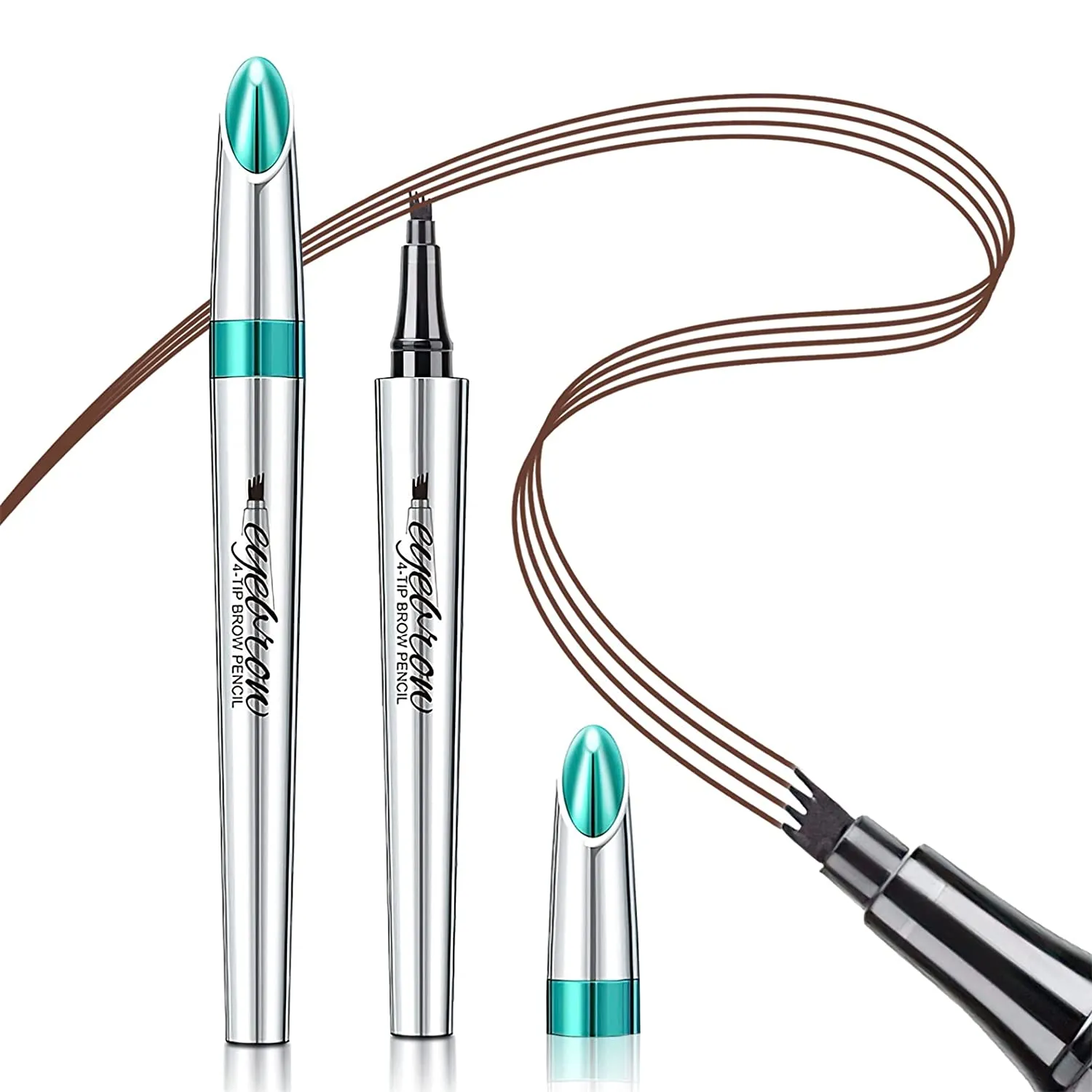 Eyebrow Pencil Eyebrow Microblading Pen - Eyebrow Pen Micro 4 Point Brow Pen Lift & Snatch Eyebrow Eye Makeup Long-Lasting Waterproof & Smudge-proof Natural Eyebrow Hair (Dark Brown)