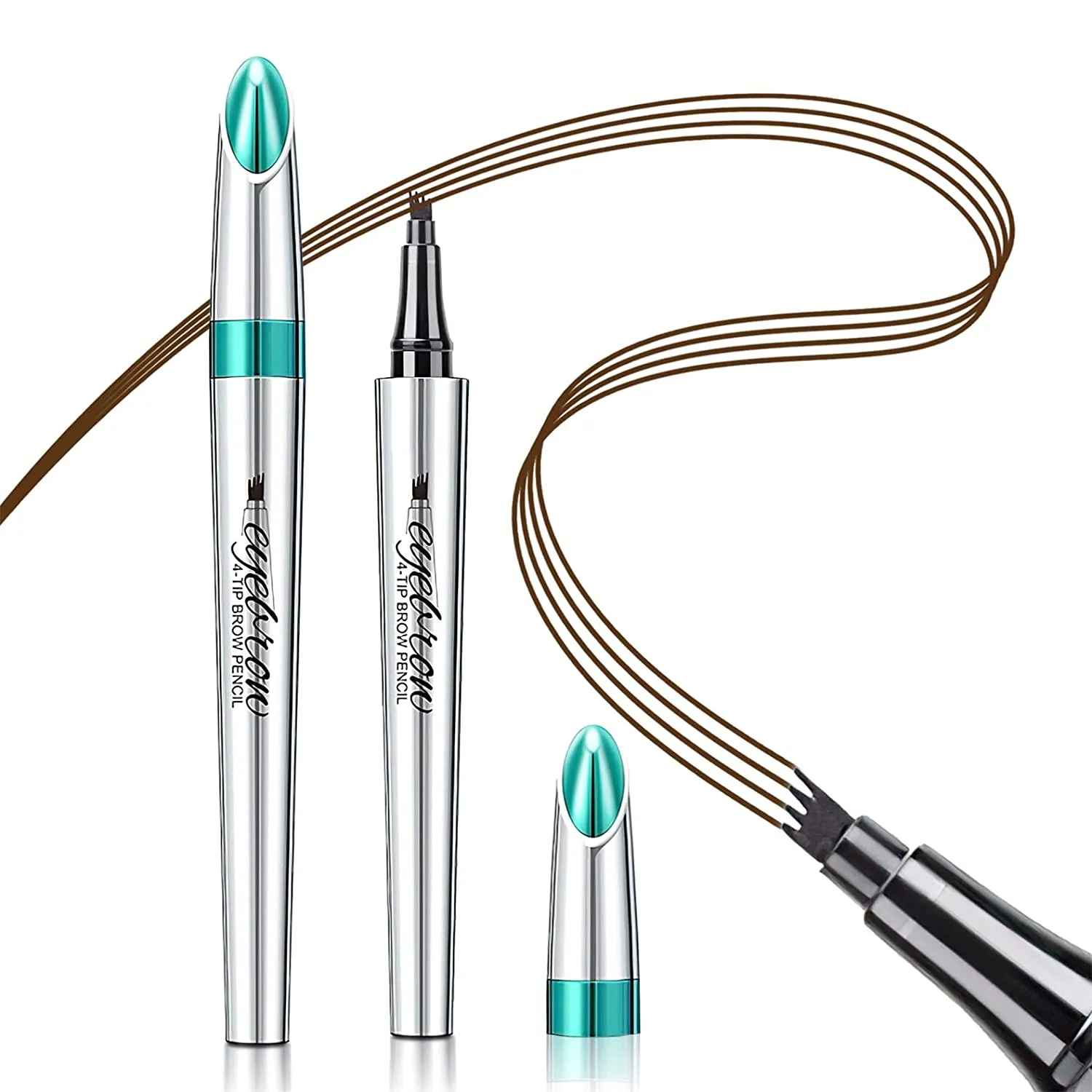 Eyebrow Pencil Eyebrow Microblading Pen - Eyebrow Pen Micro 4 Point Brow Pen Lift & Snatch Eyebrow Eye Makeup Long-Lasting Waterproof & Smudge-proof Natural Eyebrow Hair (Dark Brown)