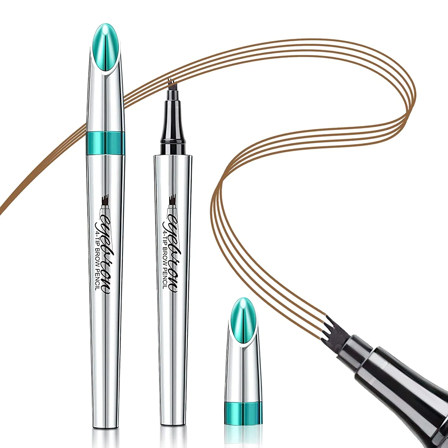 Eyebrow Pencil Eyebrow Microblading Pen - Eyebrow Pen Micro 4 Point Brow Pen Lift & Snatch Eyebrow Eye Makeup Long-Lasting Waterproof & Smudge-proof Natural Eyebrow Hair (Dark Brown)