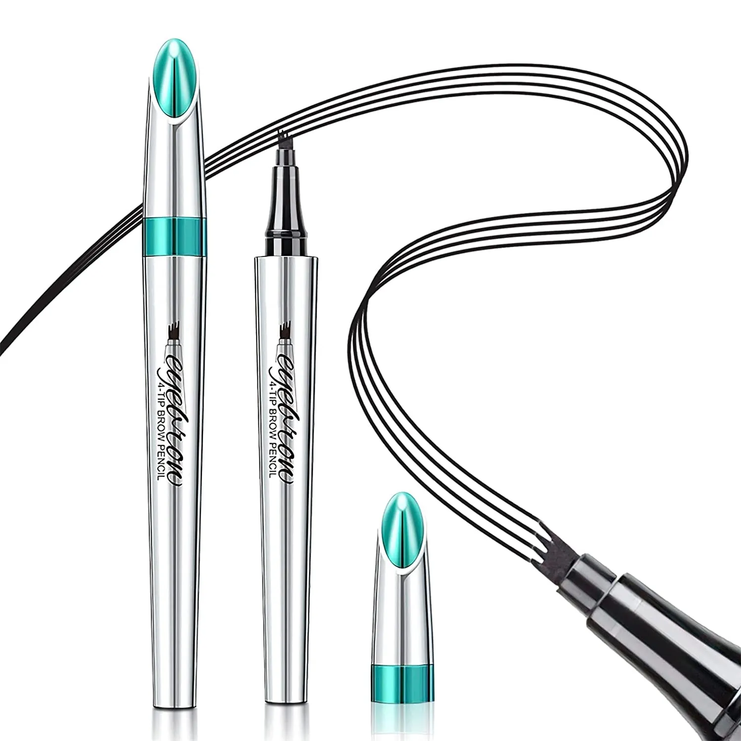 Eyebrow Pencil Eyebrow Microblading Pen - Eyebrow Pen Micro 4 Point Brow Pen Lift & Snatch Eyebrow Eye Makeup Long-Lasting Waterproof & Smudge-proof Natural Eyebrow Hair (Dark Brown)