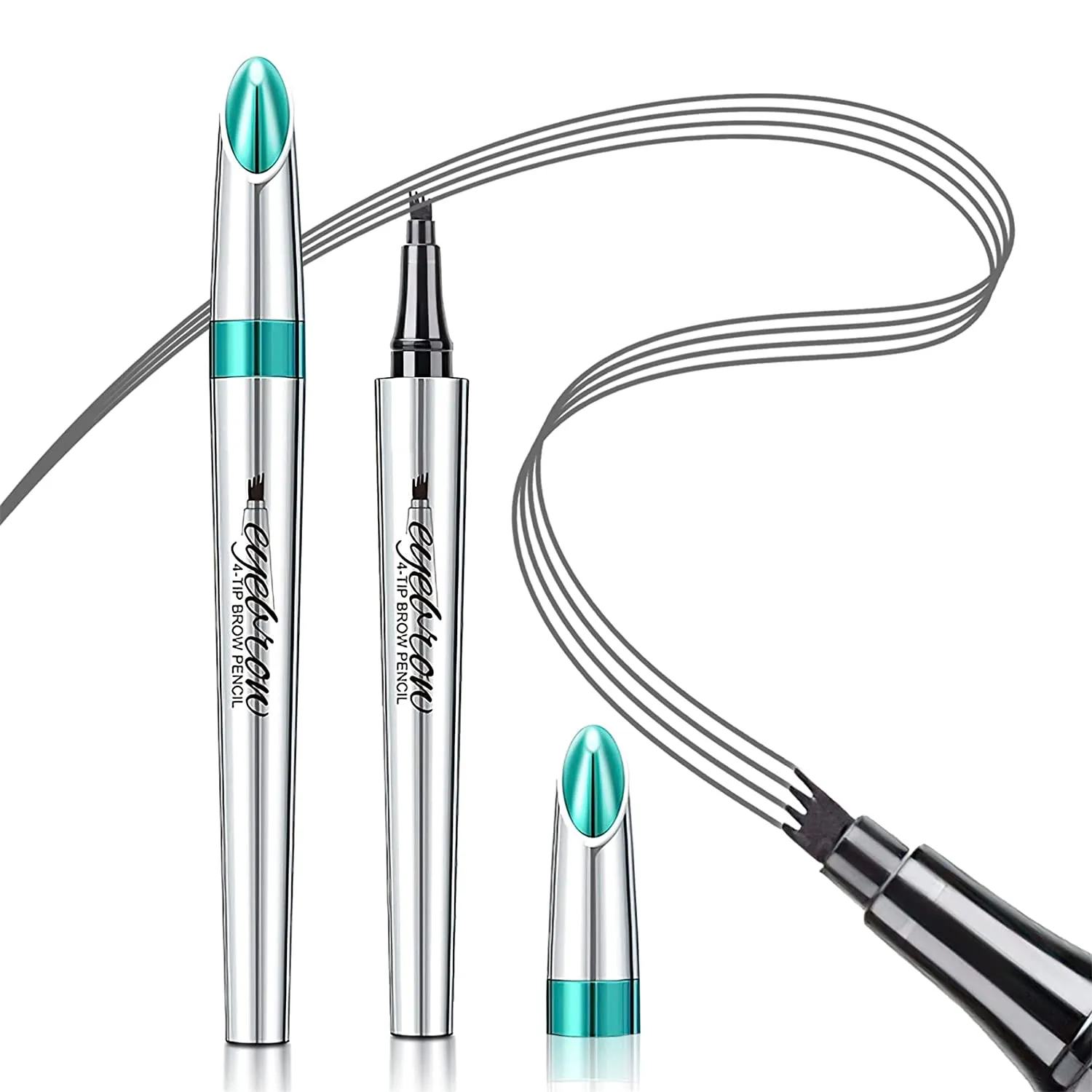 Eyebrow Pencil Eyebrow Microblading Pen - Eyebrow Pen Micro 4 Point Brow Pen Lift & Snatch Eyebrow Eye Makeup Long-Lasting Waterproof & Smudge-proof Natural Eyebrow Hair (Dark Brown)