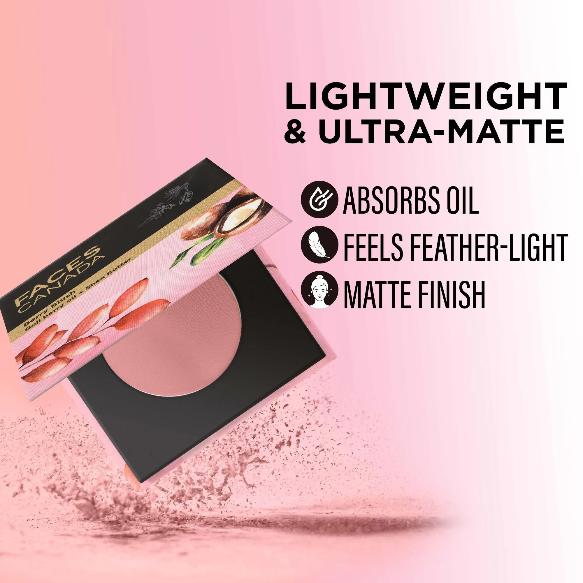 Faces Canada Berry Blush | Rosy pink | Mattifying & Long Lasting| Lightweight| Love vibes only Core Range Pink Core Range
