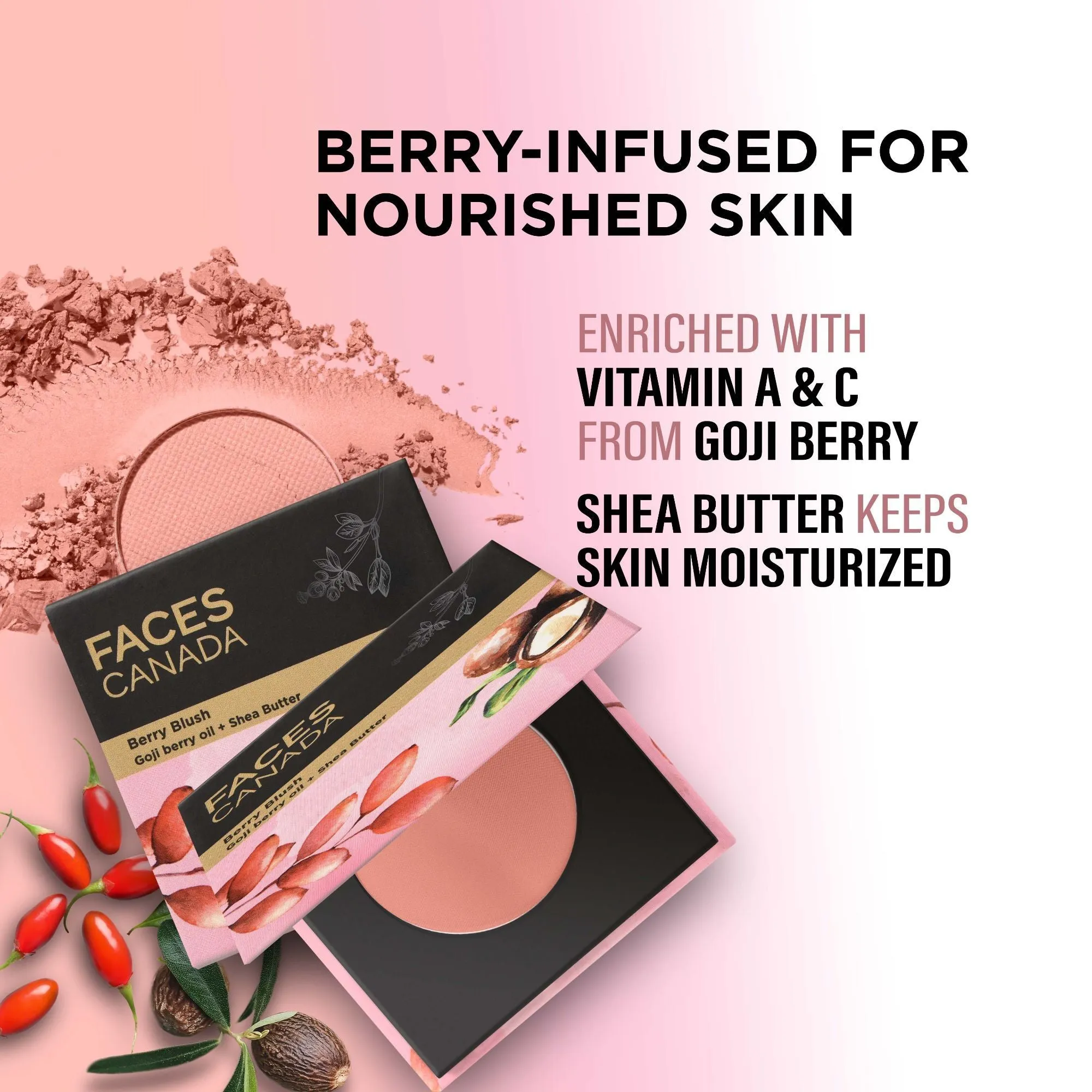 Faces Canada Berry Blush | Sun kissed orange | Mattifying & Long Lasting| Lightweight| Hop to the beach Core Range Coral Core Range
