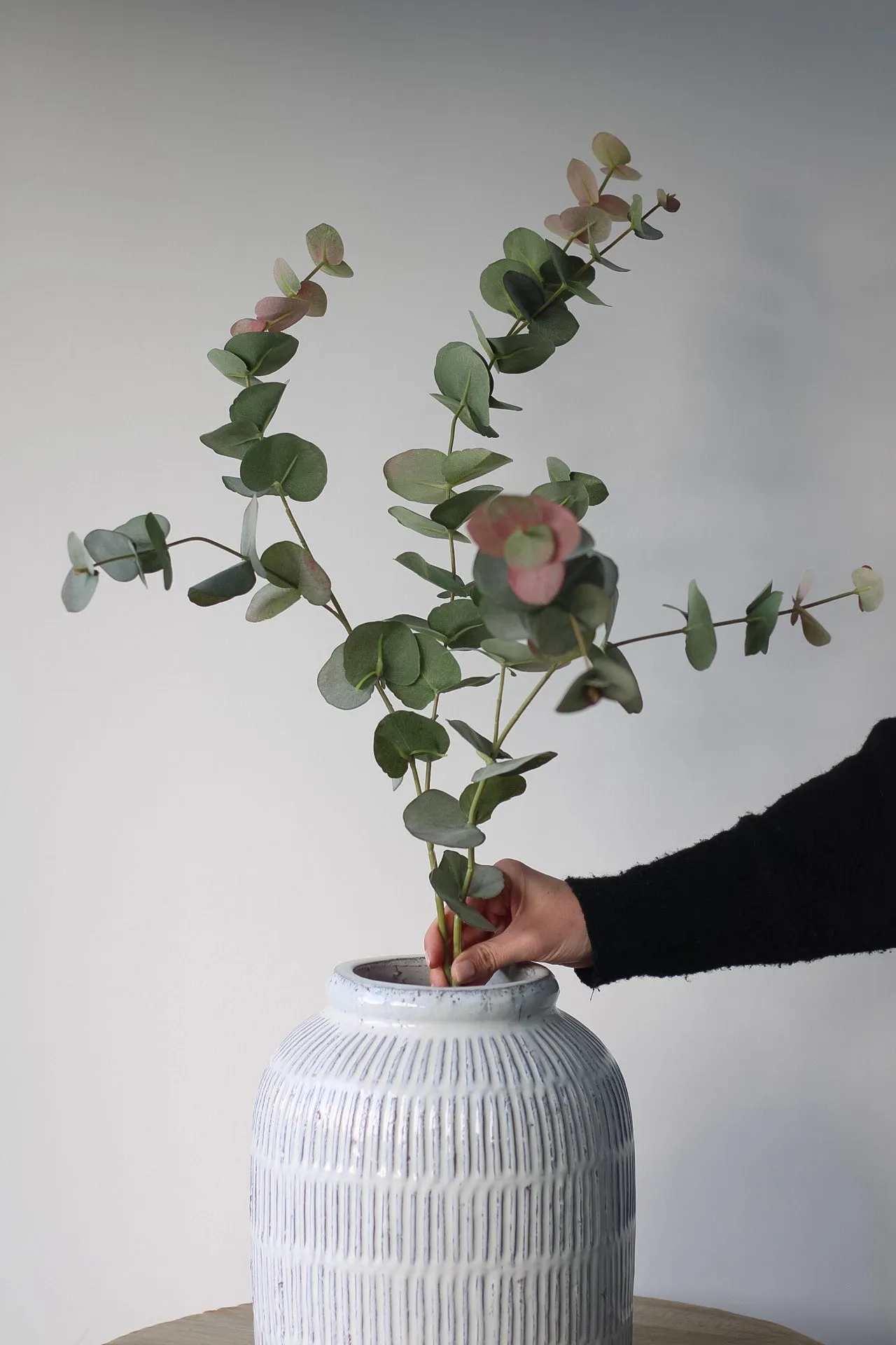 Faux Large Natural Blush Eucalyptus Spray