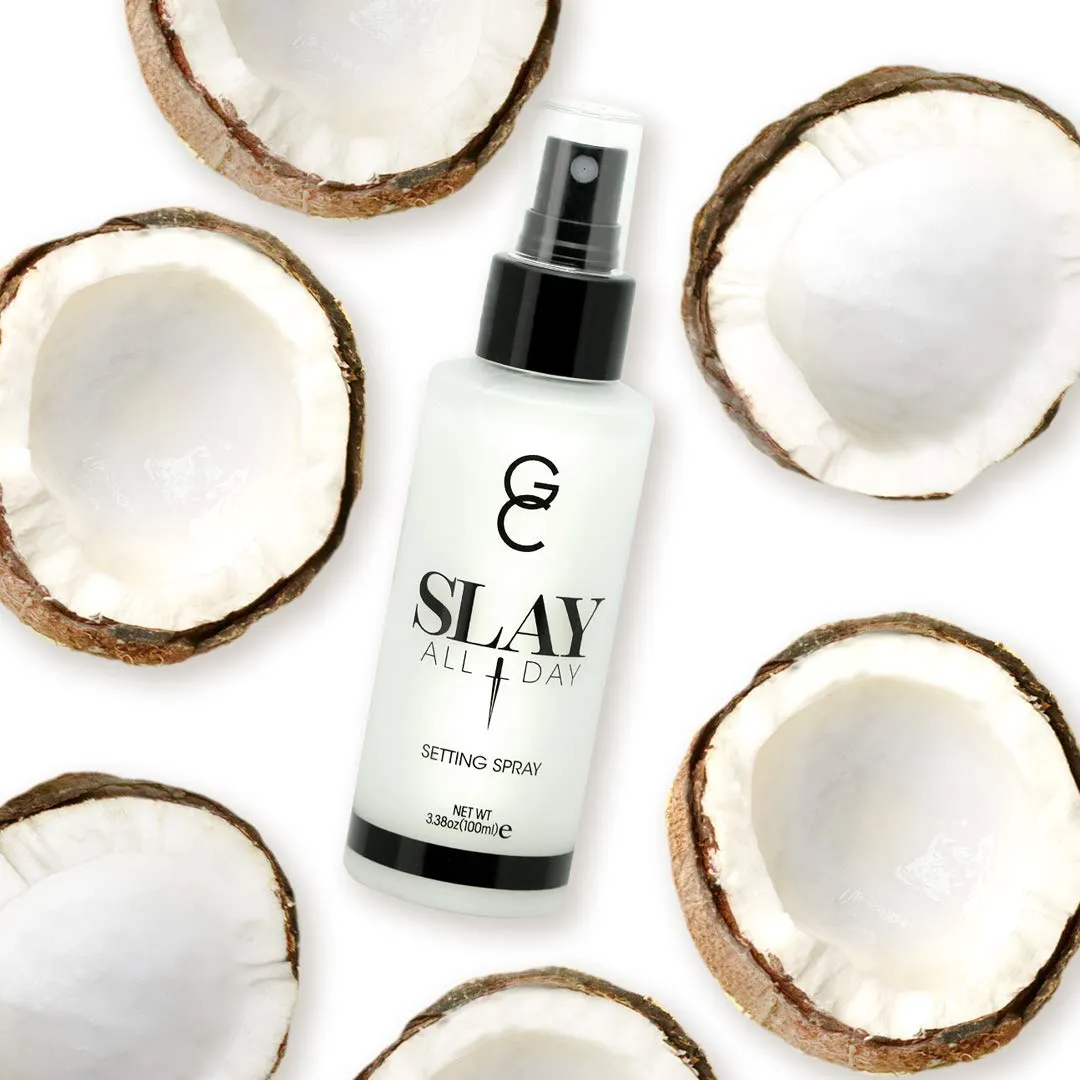 GC Make Up Setting Spray - Gerard Cosmetics Slay All Day Coconut Scented - OIL CONTROL, MATTE FINISH facial mist & makeup sealer, Keeps makeup fresh all day- 3.38oz (100ml) CRUELTY FREE, USA MADE