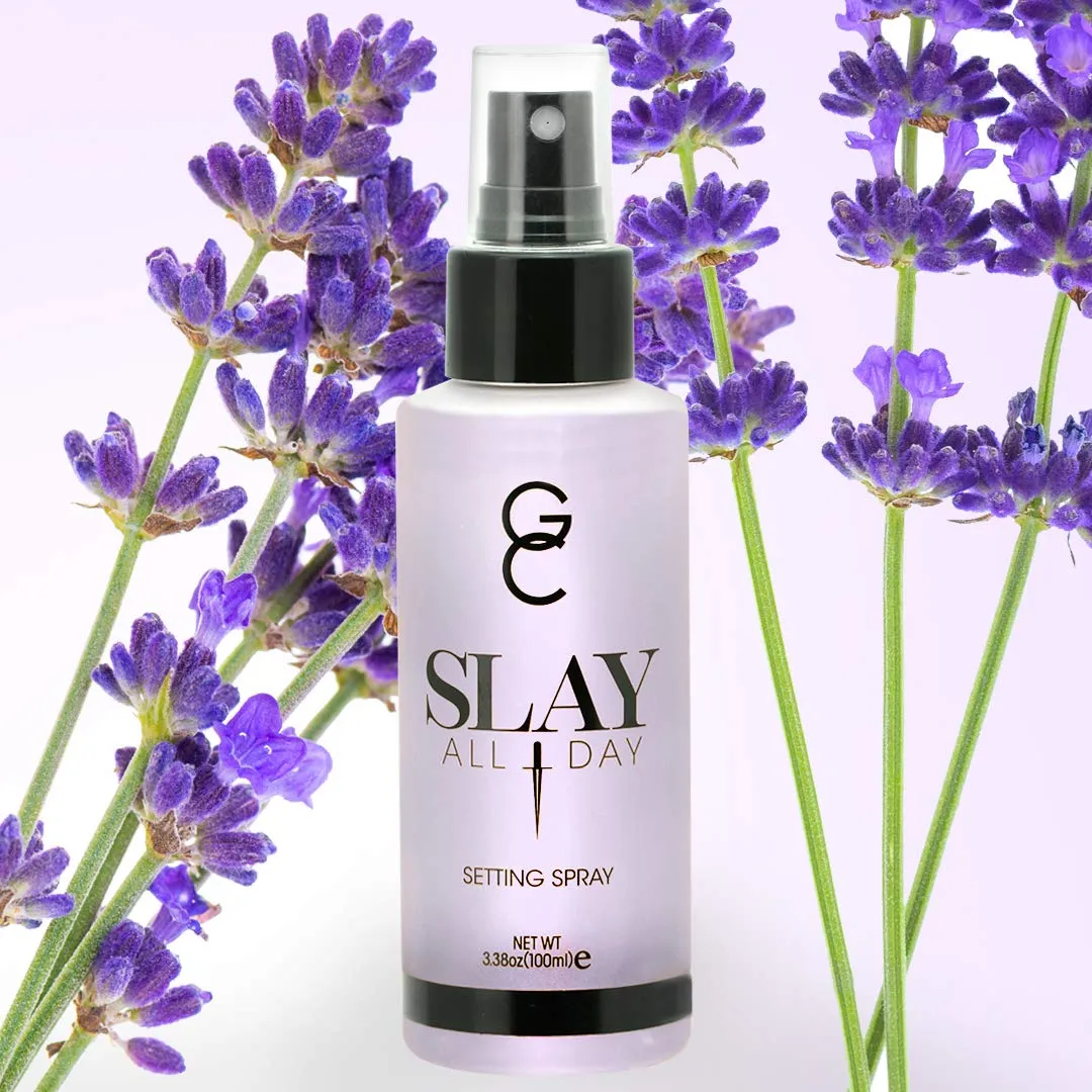 GC Make Up Setting Spray - Gerard Cosmetics Slay All Day Lavender Scented - OIL CONTROL, MATTE FINISH facial mist & makeup sealer, Keeps makeup fresh all day- 3.38oz (100ml) CRUELTY FREE, USA MADE