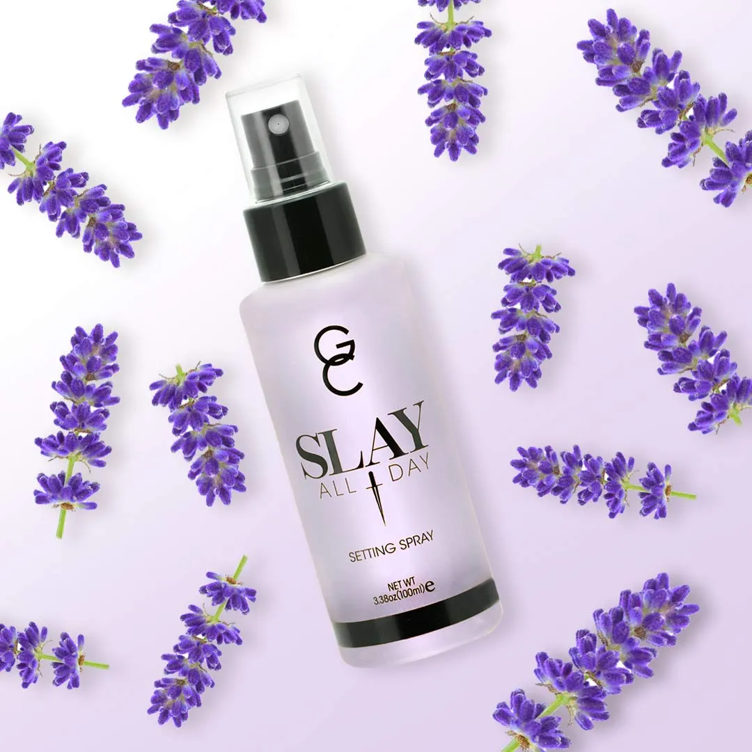 GC Make Up Setting Spray - Gerard Cosmetics Slay All Day Lavender Scented - OIL CONTROL, MATTE FINISH facial mist & makeup sealer, Keeps makeup fresh all day- 3.38oz (100ml) CRUELTY FREE, USA MADE