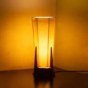 Hexagonal Harmony' Handcrafted Table Lamp In Sheesham Wood (35.6 cm)