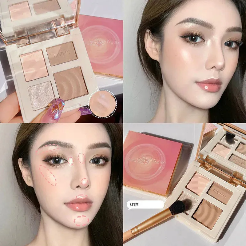 Highlighter Contour Combination Makeup Plate Matte 3D Bronzer Contour Shadow Powder Face Makeup Highgloss