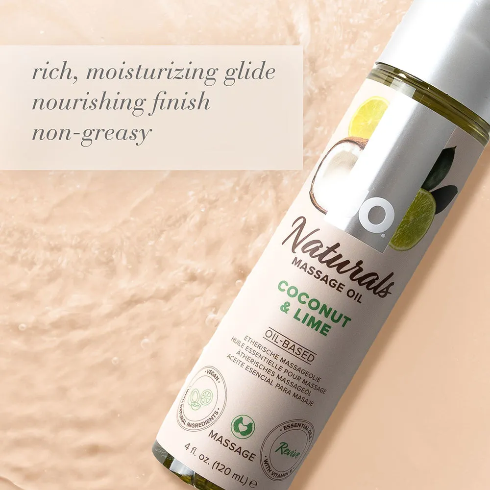 JO Naturals Massage Oil Coconut & Lime 4 oz.