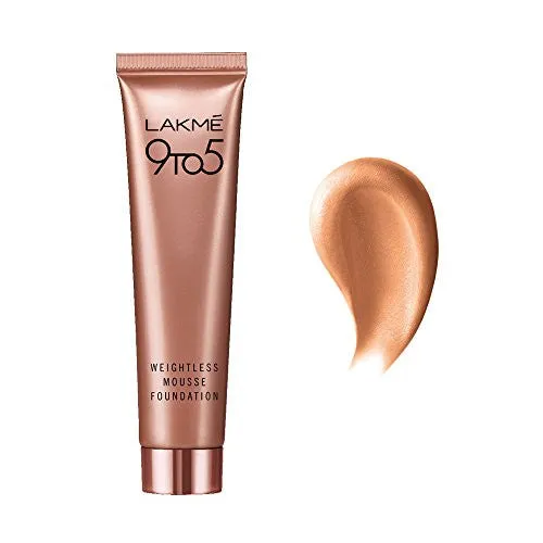 Lakme 9 to 5 Weightless Mousse Foundation, Rose Ivory, 29g