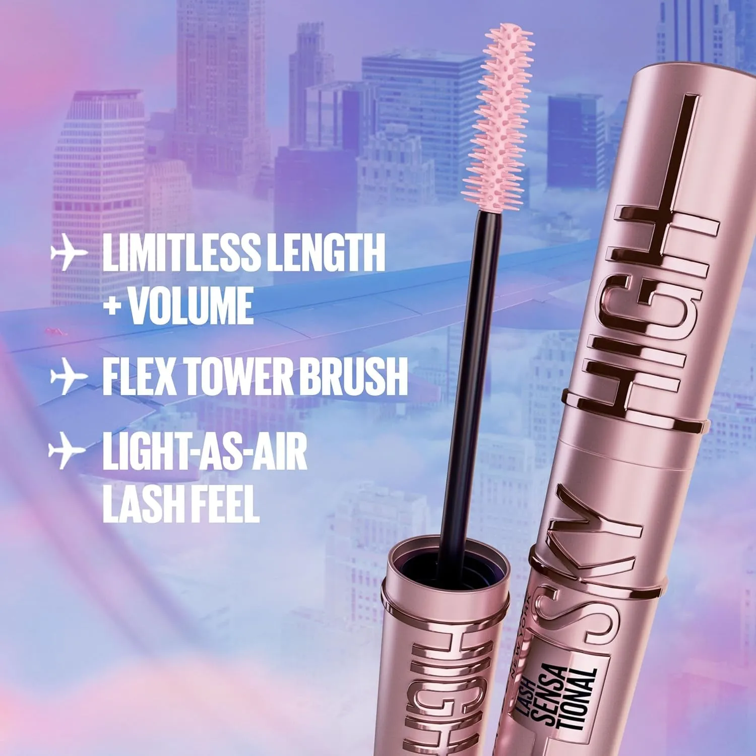 Lash Sensational Sky High Washable Mascara   Hyper Easy Liquid Eyeliner Makeup Bundle, Includes 1 Mascara in Blackest Black and 1 Eyeliner in Pitch Black