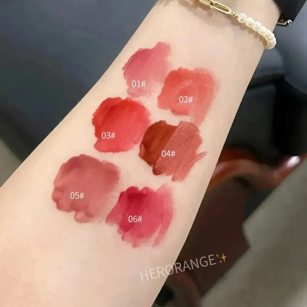 Light Glass Water Gloss - Moisturizing Herorange Lip Glaze, Long-Lasting
