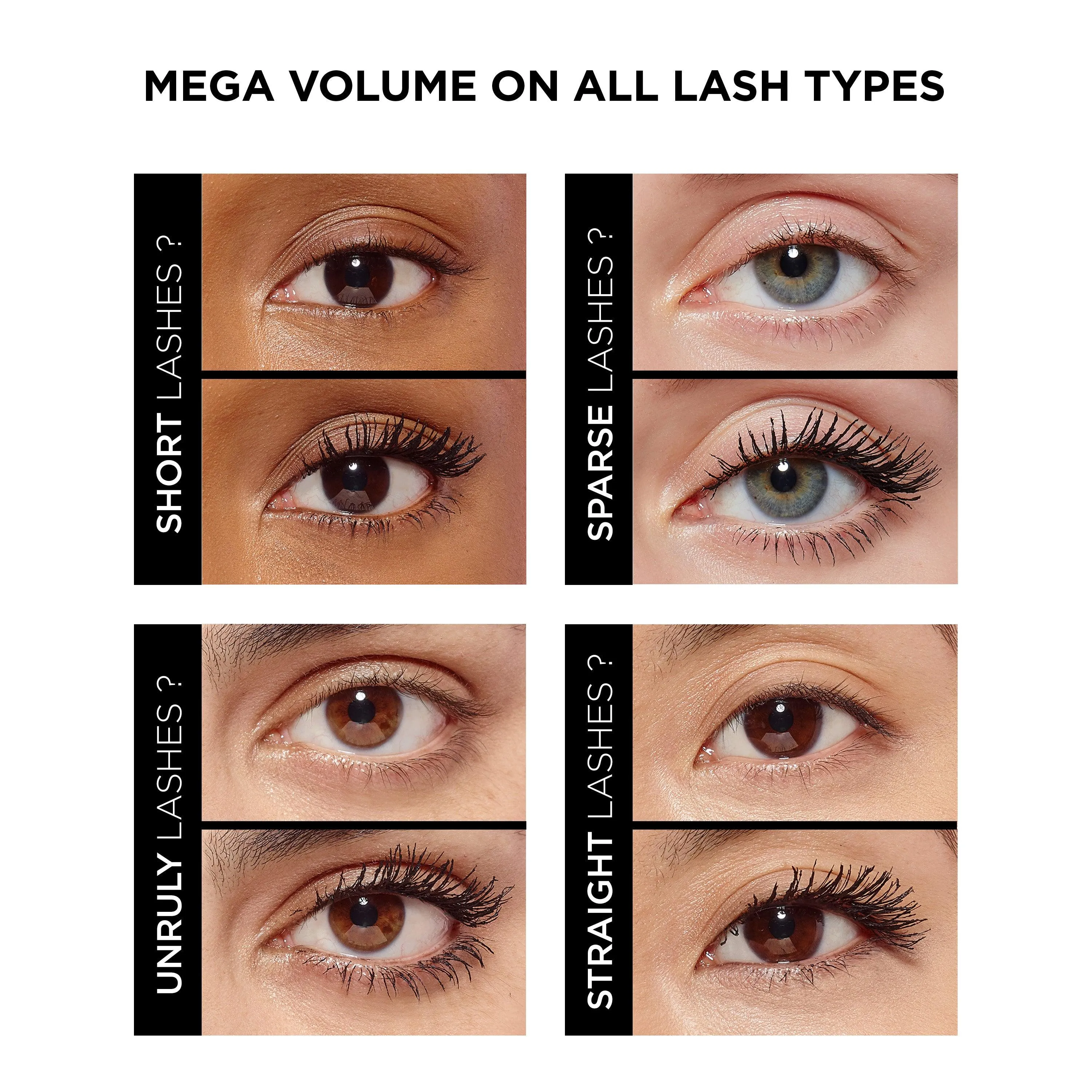 L’Oréal Paris Air Volume Mega Mascara Washable, Air Whipped Formula Lasting Up To 24H- Lightweight