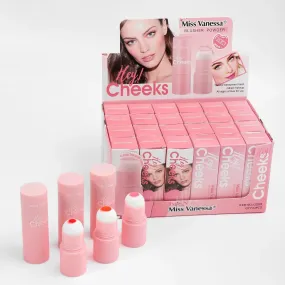 Miss Vanessa three shades of blush powder natural transparent fresh makeup pop head