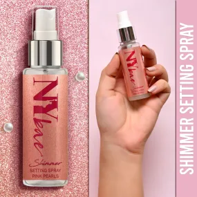 NY Bae Shimmer Setting Spray | Long Lasting | Makeup Fixing | Shimmer Finish | Highlighting Spray | Mini Spray | Travel Friendly - Pink Pearls (30 ml)