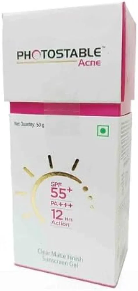 Photostable Acne Clear Matte Finish SPF 55  Sunscreen Gel- 50gms