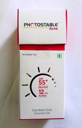 Photostable Acne Clear Matte Finish SPF 55  Sunscreen Gel- 50gms