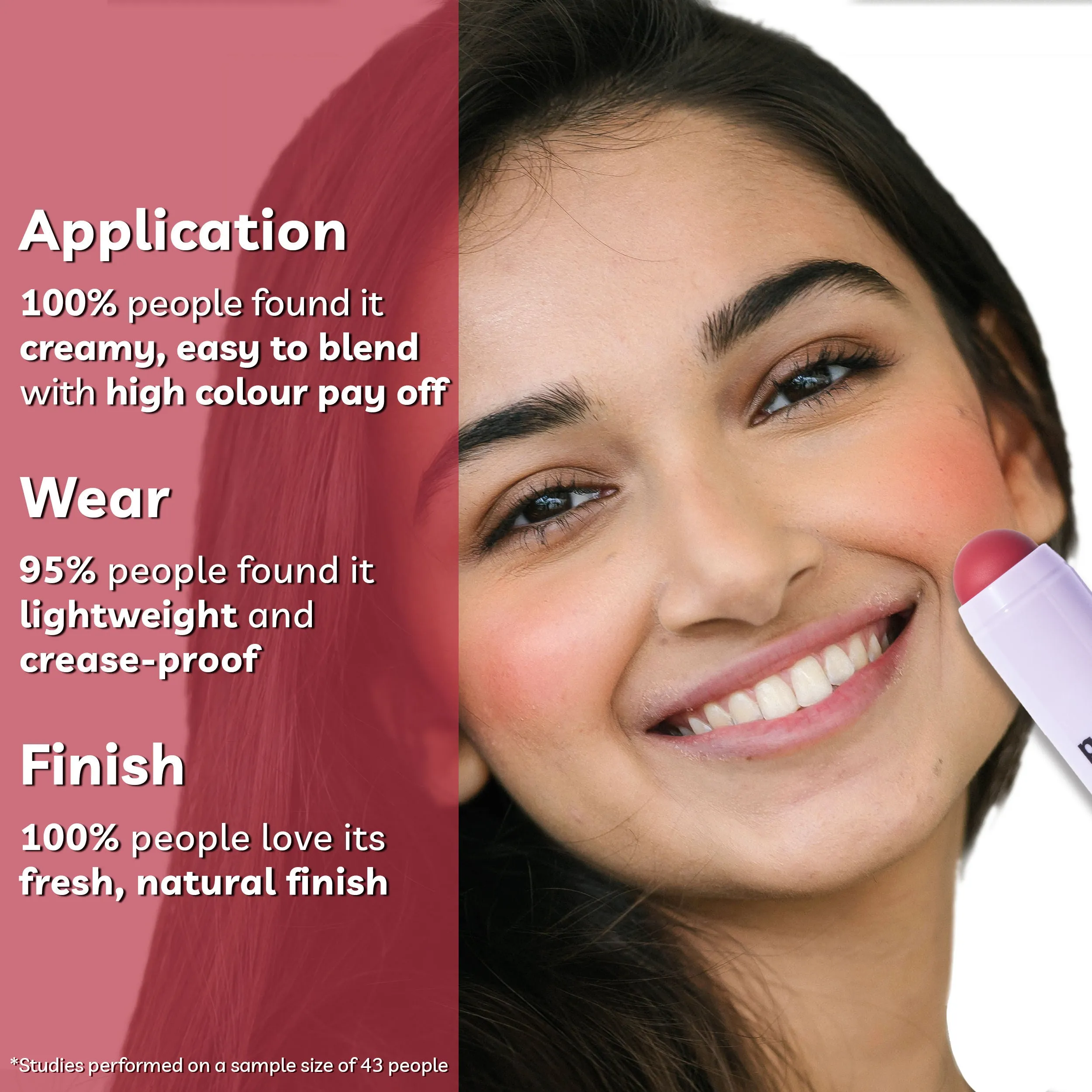 Purplle Cheek Kiss Cream to Powder Blush Stick Crimson Killer 4
