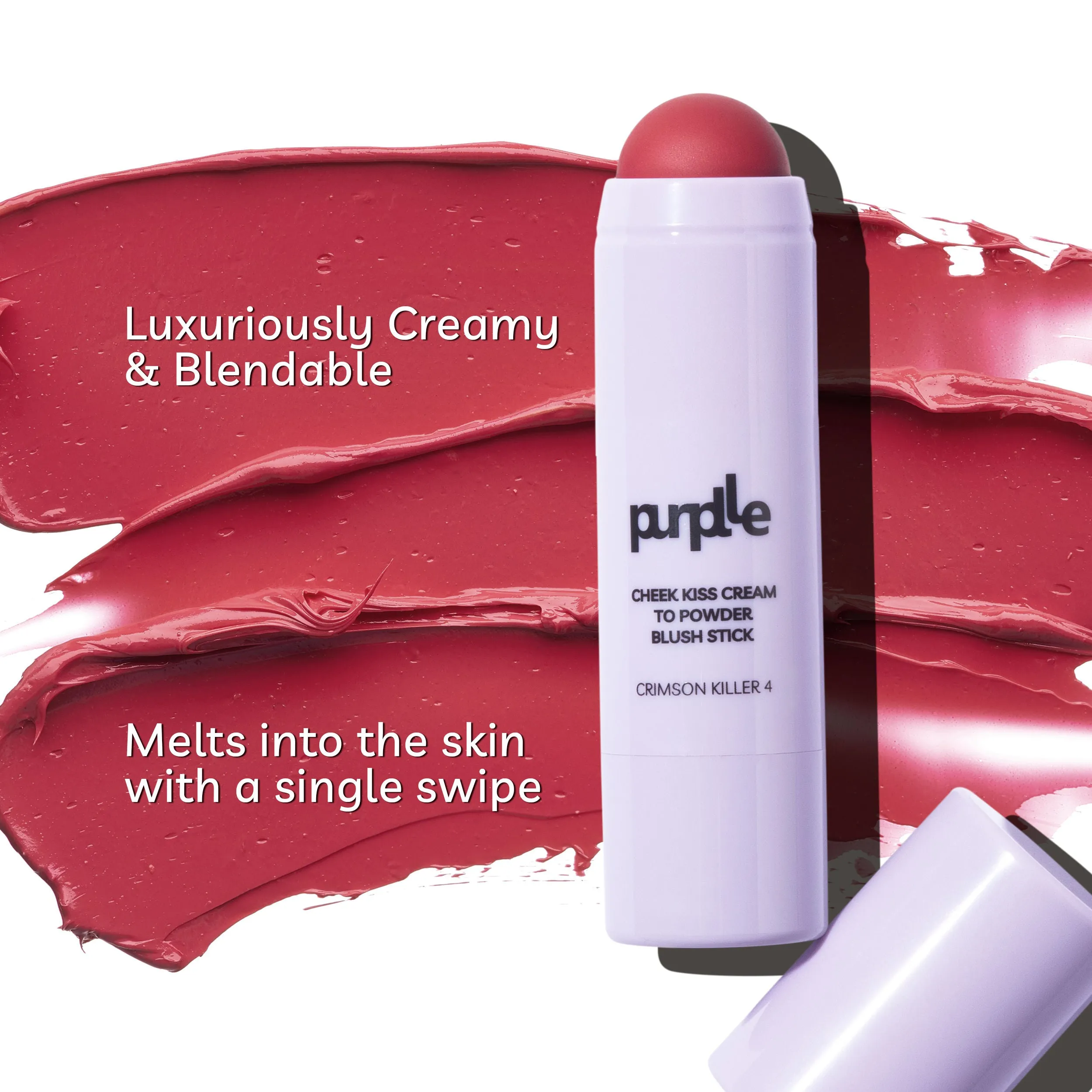 Purplle Cheek Kiss Cream to Powder Blush Stick Crimson Killer 4