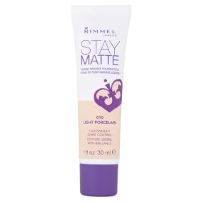 RIMMEL - Stay Matte Liquid Mousse Foundation #010 Light Porcelain - 1 fl. oz. (30 ml)