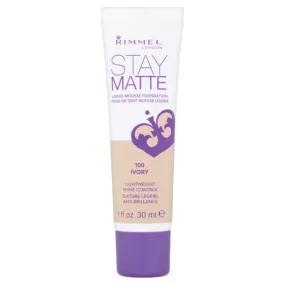 RIMMEL - Stay Matte Liquid Mousse Foundation #100 Ivory - 1 fl. oz. (30 ml)