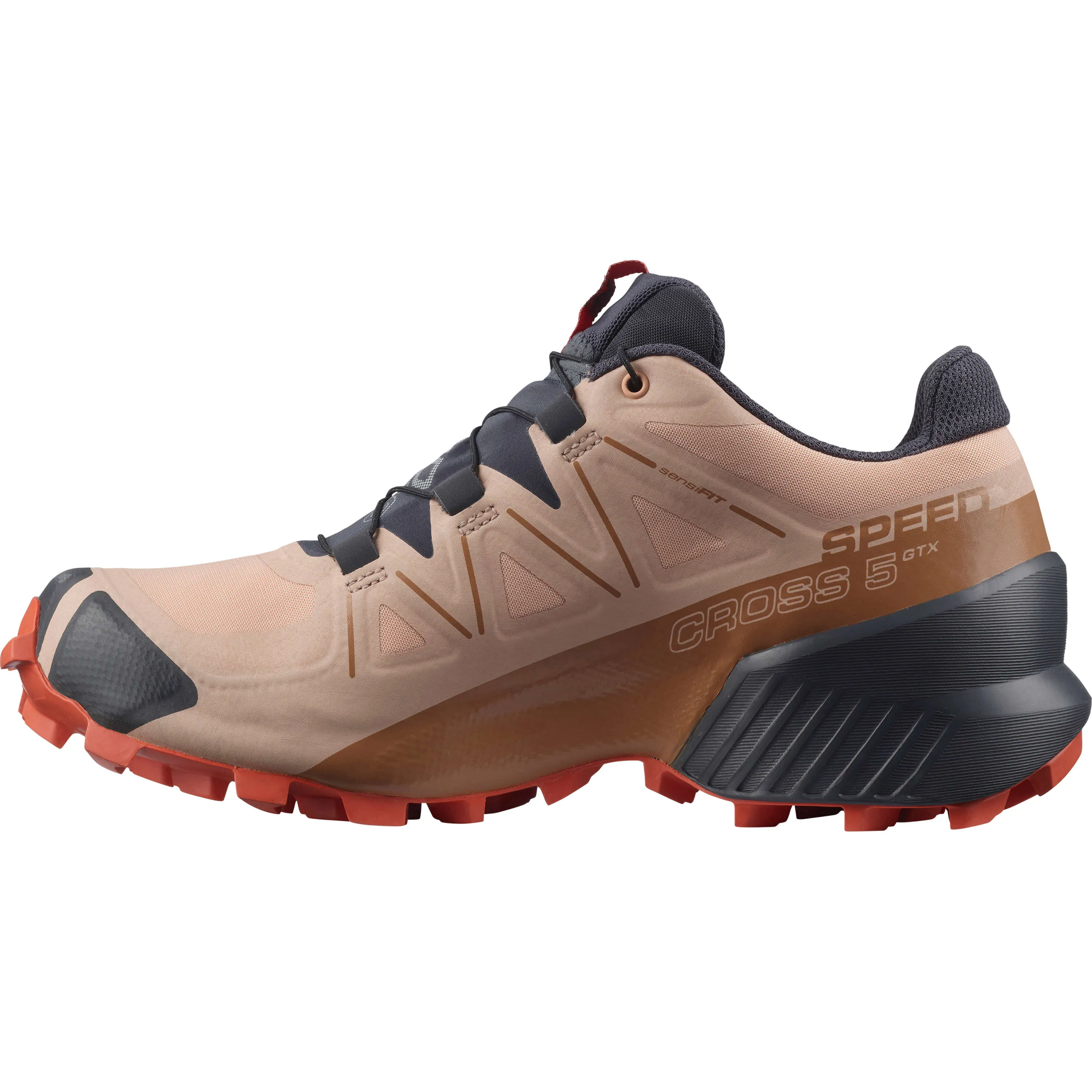 Salomon Women&#x27;s Speedcross 5 Gore-Tex Sirocco/Mocha Mousse/Mecca Orange | Buy Salomon Women&#x27;s Speedcross 5 Gore-Tex Sirocco/Mocha Mousse/Mecca Orange here | Outnorth