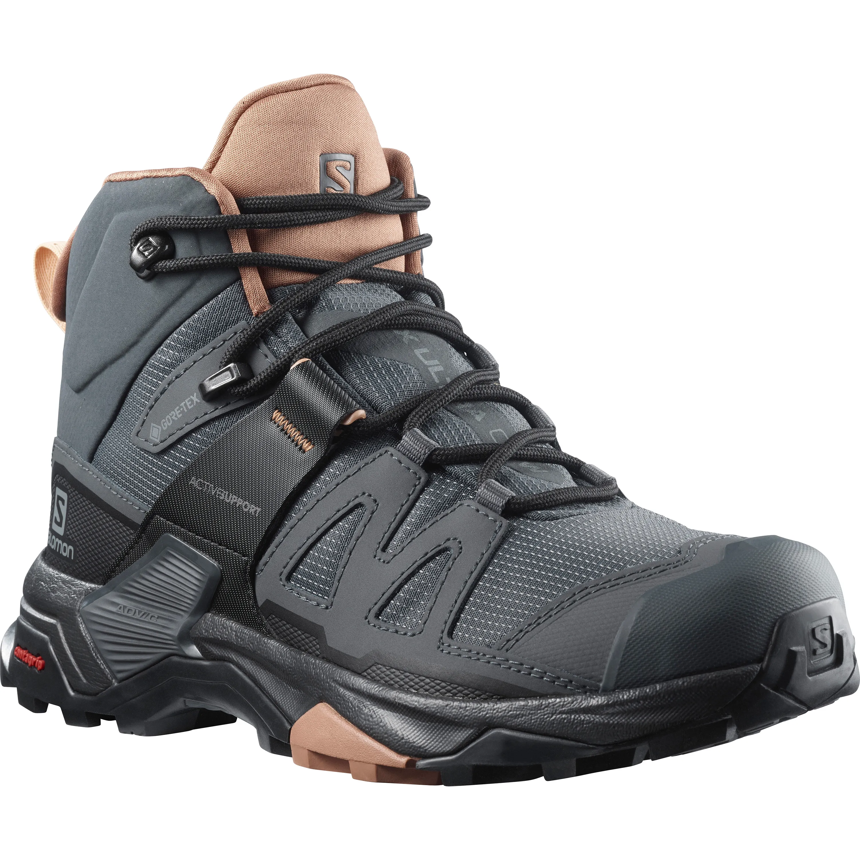 Salomon Women&#x27;s X Ultra 4 Mid GORE-TEX Ebony/Mocha Mousse/Almond Cream | Buy Salomon Women&#x27;s X Ultra 4 Mid GORE-TEX Ebony/Mocha Mousse/Almond Cream here | Outnorth