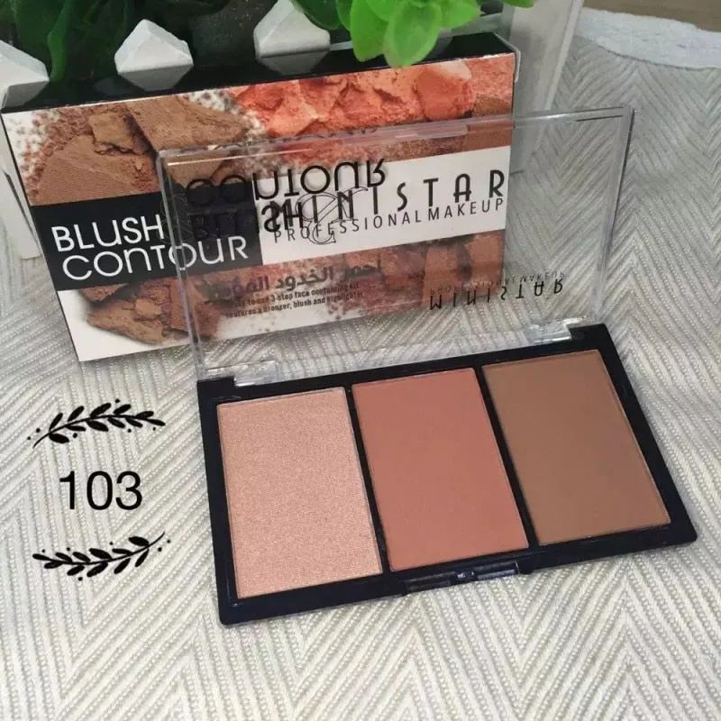 Shimmer Face Natural  Blush Highlighter Bronzer Contour Powder Palette