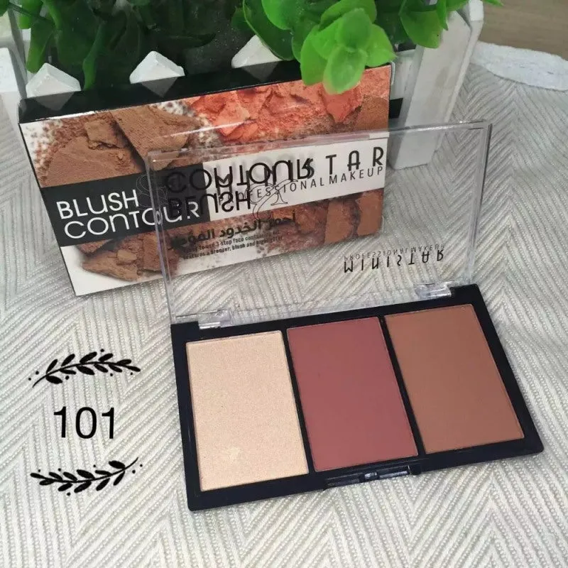 Shimmer Face Natural  Blush Highlighter Bronzer Contour Powder Palette