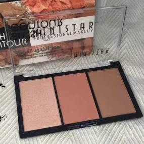 Shimmer Face Natural  Blush Highlighter Bronzer Contour Powder Palette