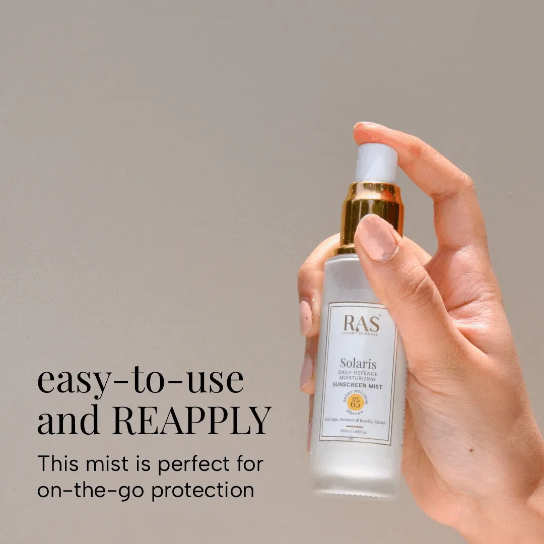 Solaris Daily Defence Sunscreen Mist with SPF 65 for Face & Body