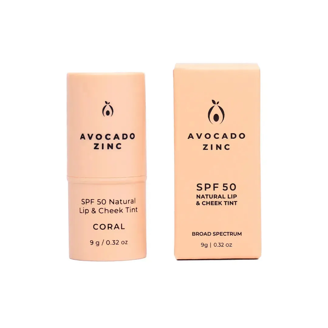 SPF 50 Natural Lip & Cheek Tint - Coral