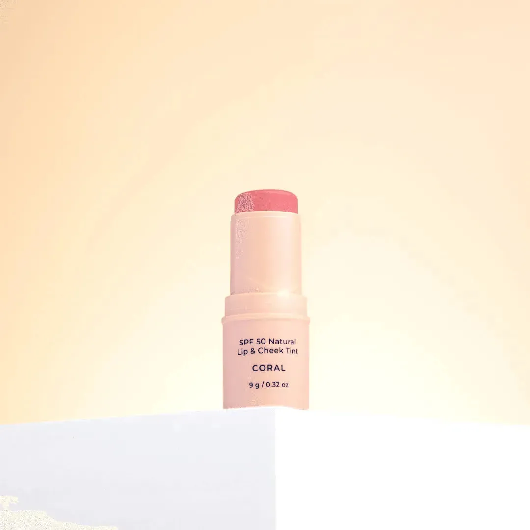 SPF 50 Natural Lip & Cheek Tint - Coral