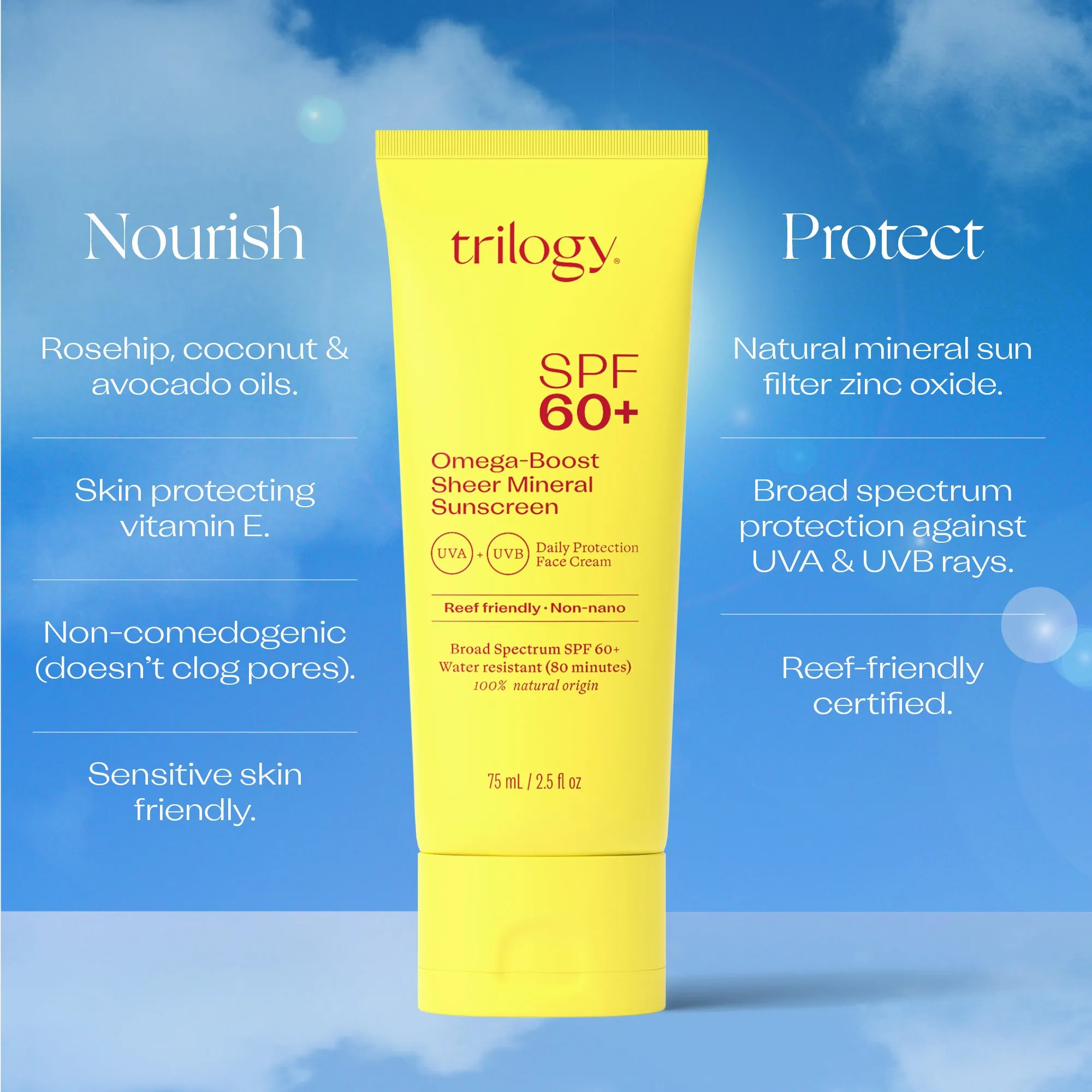 SPF 60  Omega-Boost Sheer Mineral Sunscreen, 2.5 fl oz