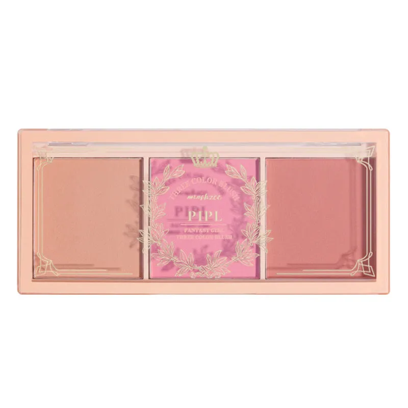 Three-color blush authentic makeup natural matte orange long-lasting rouge Makeup