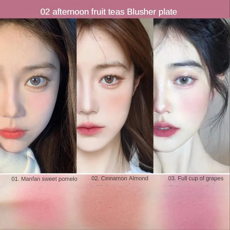 Three-color blush authentic makeup natural matte orange long-lasting rouge Makeup