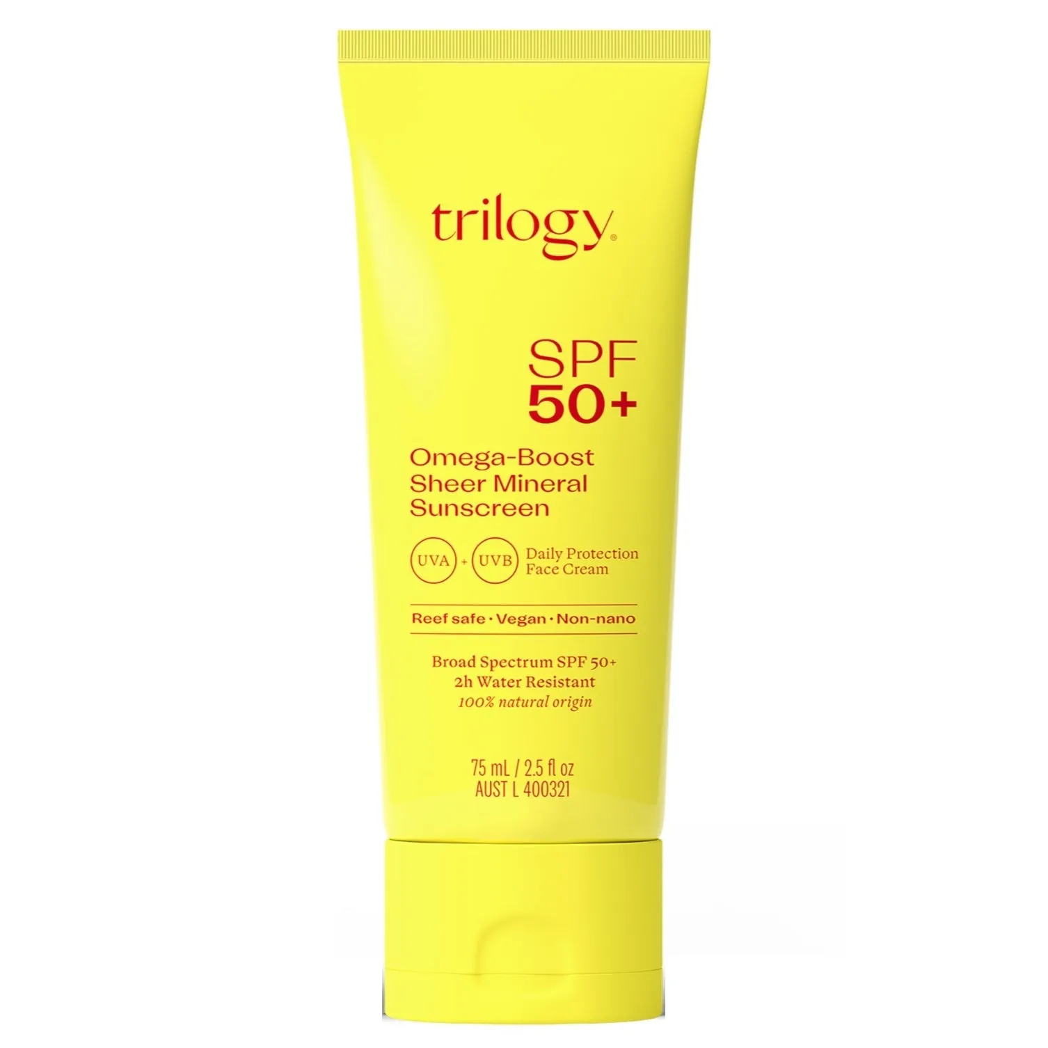 TRILOGY Omega-boost Sheer Mineral Sunscreen SPF50  (75ml)